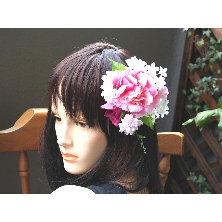 ピオニーと桜のパーツセットの髪飾り：HA007｜vertpalette-store｜02