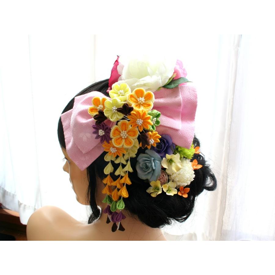 花ちりめんとピオニーとバラのパーツセット（18パーツ）：HA047 | 