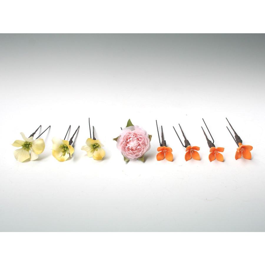 花ちりめんとピオニーとバラのパーツセット（18パーツ）：HA047 |  | 05