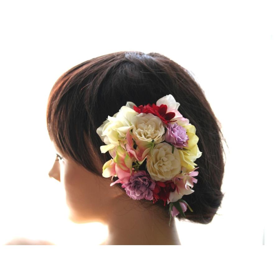 七変化する髪飾り、ダリアとアジサイのパーツセット（１０パーツ）：HA076 |  | 01