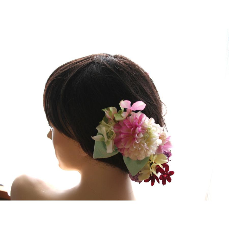 七変化する髪飾り、ダリアとアジサイのパーツセット（１０パーツ）：HA076 |  | 03