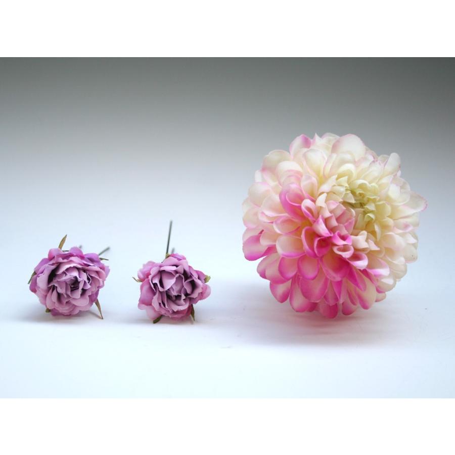 七変化する髪飾り、ダリアとアジサイのパーツセット（１０パーツ）：HA076 |  | 05