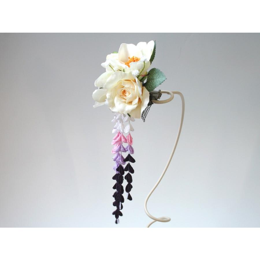 パープル系の下がりが入った粋な髪飾り(コーム)：HA034 |  | 02