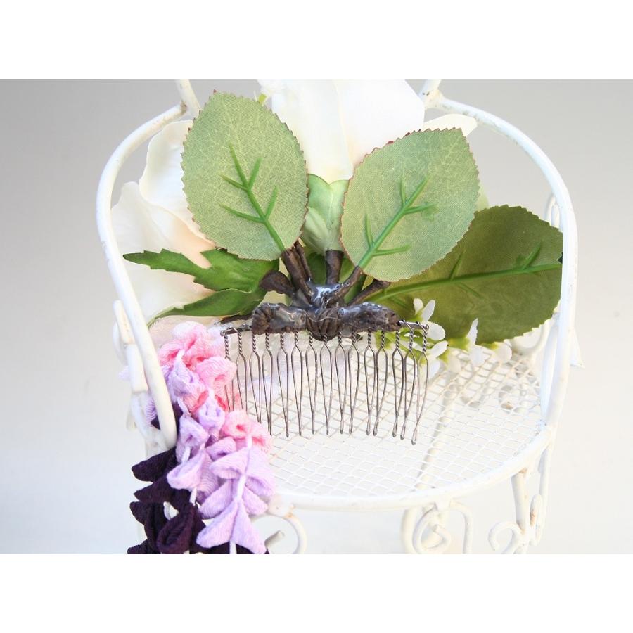 パープル系の下がりが入った粋な髪飾り(コーム)：HA034 |  | 03