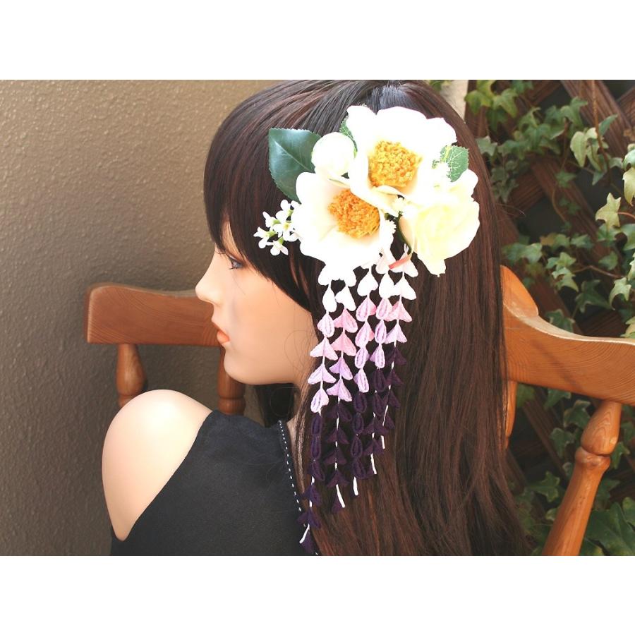 パープル系の下がりが入った粋な髪飾り(コーム)：HA034 |  | 04