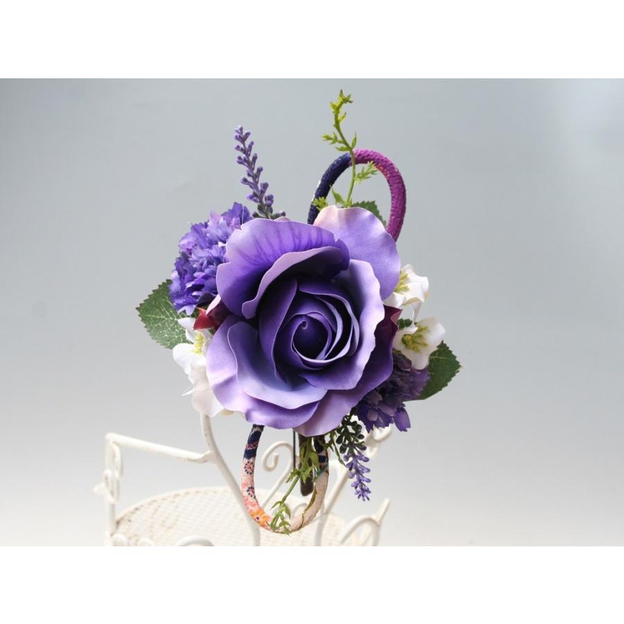 パープルバラの髪飾り：HA024 |  | 02