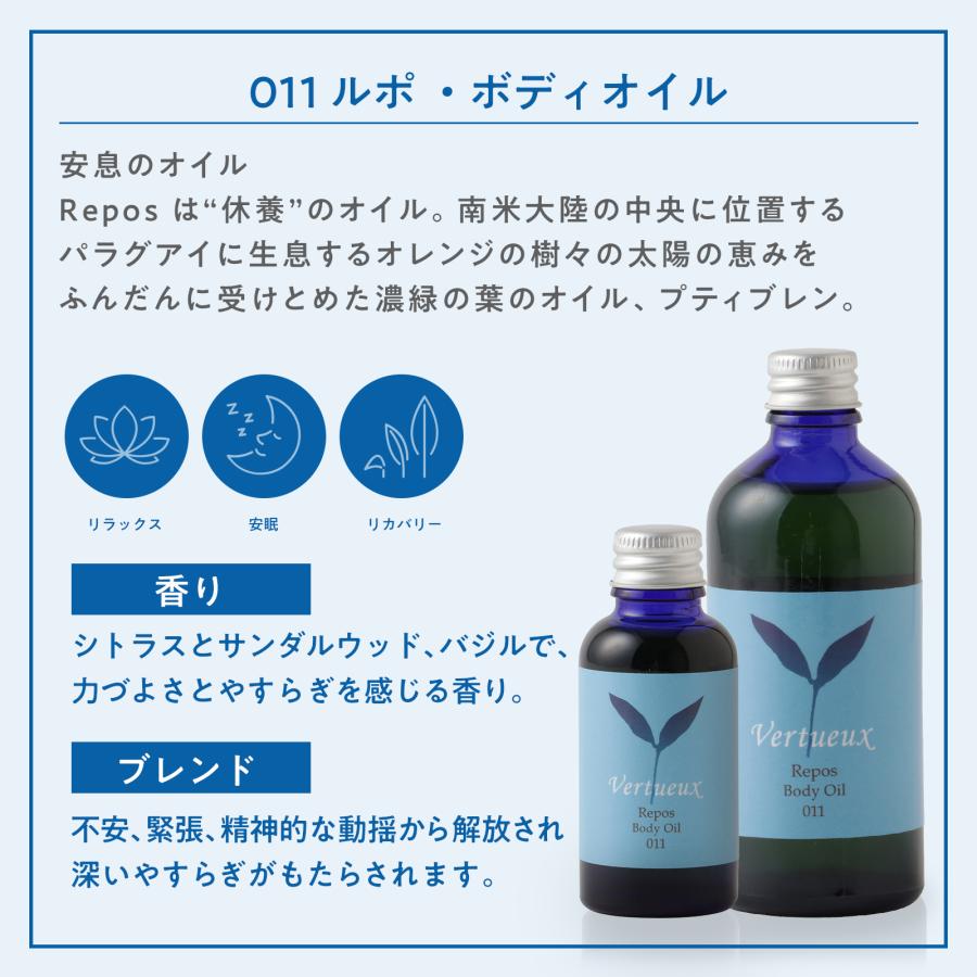 ボディオイル ヴェルトゥー公式 011 100ml ルポ 美容 香り アロマ マッサージ ボディケア 癒し イギリス製 マンダリン オーガニックの画像
