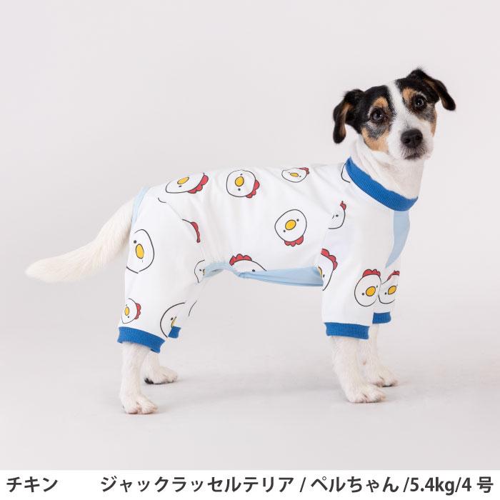 VERY 犬服 夏服 ひんやり 接触冷感 プリント クール ロンパース チキン
