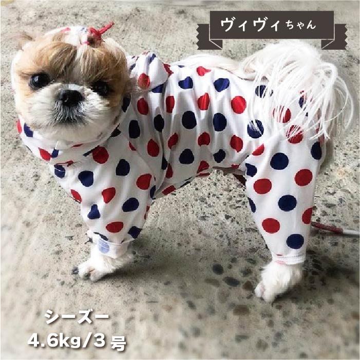 VERY 犬服 ストレッチフルカバー レインコート 4脚 小型犬 ダックス 胴