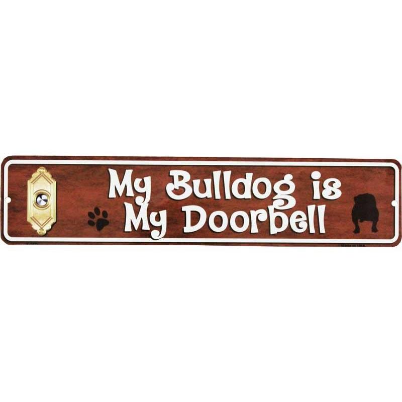 ブルドッグ 雑貨 My Bulldog is My Doorbell ミニストリートサイン アメリカンブリキ看板 アメリカ 雑貨 アメリカン雑貨｜veryberry