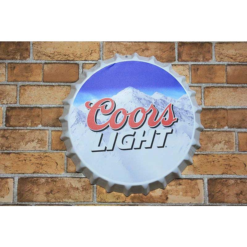アメリカン レトロ クアーズ ライトビール 王冠型 立体看板 直径約 