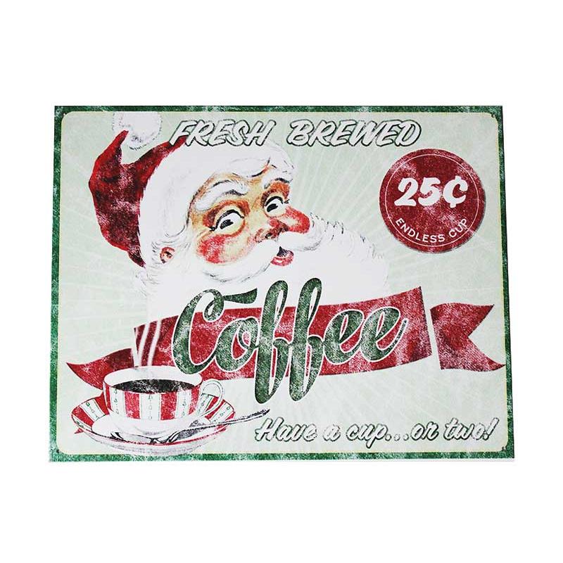 ブリキ看板A4】サンタクロース バイク☆クリスマス飾りブリキ看板