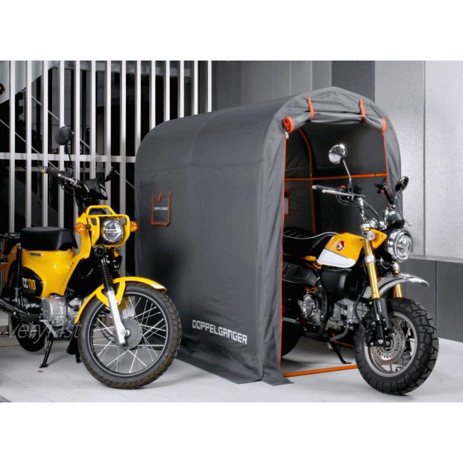 メーカー直送 簡易型ガレージ DOPPELGANGER ストレージバイクガレージ Mサイズ DCC330M-GY ドッペルギャンガー 送料無料 ドッペルギャンガー（DOPPELGANGER） バイクガレージ 簡易型ガレージ