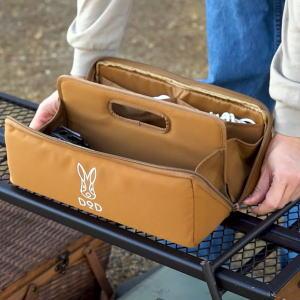 DOD バッグ ペグバッグ ペグケース 収納バッグ ハンマー ロープ 道具一式 2気室設計 ポリエステル 撥水 防汚 スラッシュペグパカーン（30）BG1-959-CA キャメル の商品画像