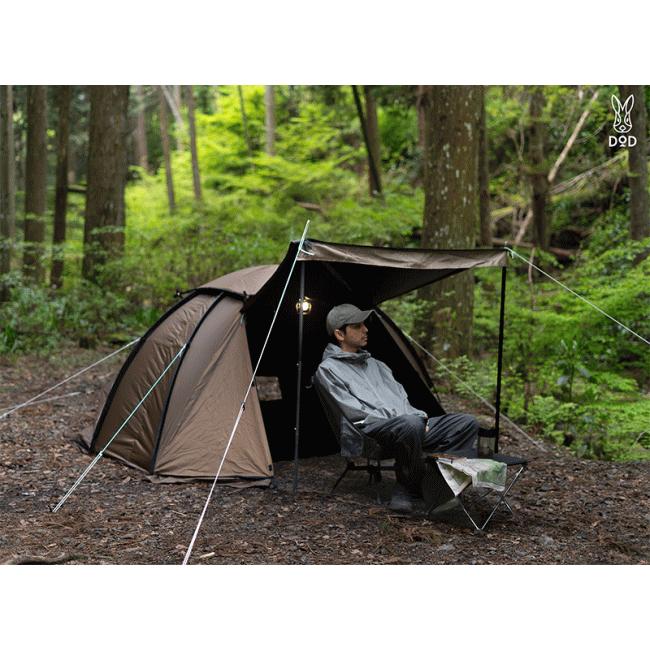 DOD テント 2ルームテント ソロテント 2ルーム 軽量設計 ひさし構造 ソロキャンプ 徒歩キャンパー コンパクト収納 簡単設営 ペグ付属 アウトドア キャンプ めんだこテント T1-176-BR DOD（ディオーオーディー） テント 2ルームテント ソロテント 2ルーム