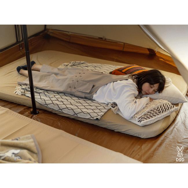DOD マット ダブルサイズ キャンプ用マット 自動膨張式 インフレータブルマット アウトドア用マット マットレス オートマチックエアバルブ 丸洗いOK アウトドア ソトネノキワミL（マクラなし）CM3-651-TN-NP DOD（ディオーオーディー） マット ダブルサイズ 自動膨張式
