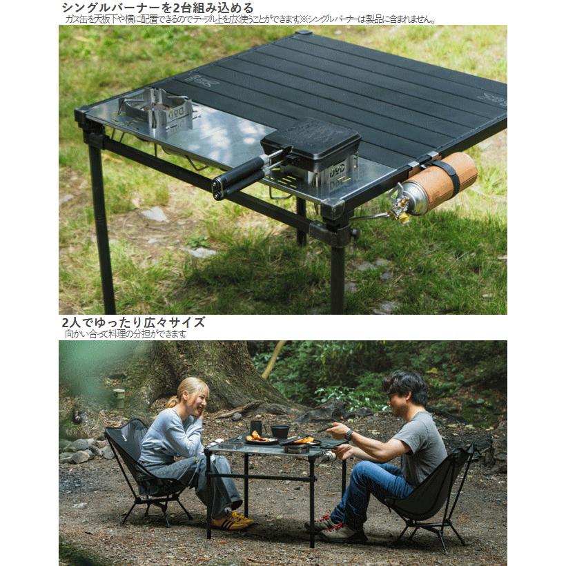 DOD テーブル ダイニングテーブル キッチンテーブル 3段階高さ調整 70×70cm コンパクト収納 アウトドア キャンプ チュウキチテーブル TB2-108-BK DOD（ディオーオーディー） テーブル ダイニングテーブル キッチン