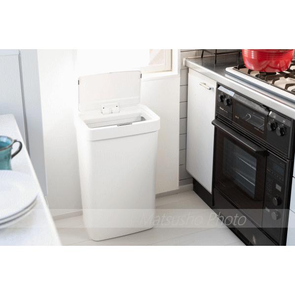 EKO ゴミ箱 ダストボックス センサー式 電池式 自動開閉 センサービン 50リットル 角型 プラスチック製 縦型 ハナセンサービン50L EK6226P-50L-WH ホワイト_5