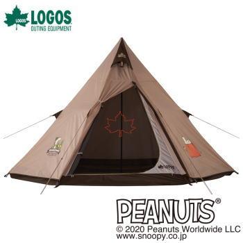 ロゴス テント ティピーテント ワンポールテント 軽量 コンパクト 簡単設営 UVカット 防水加工 撥水加工 難燃加工 収納バッグ付き アウトドア キャンプ LOGOS SNOOPY Tepee テント-BB 86001083 LOGOS（ロゴス） テント ティピーテント ワンポールテント 軽量