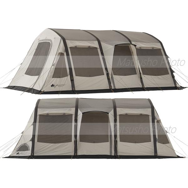 ロゴス PREMIUM テント エアーテント 2ルームテント UVカット 撥水 大型スクリーンテント グランベーシック エアマジック リビングハウス WXL-AI 71805532の画像