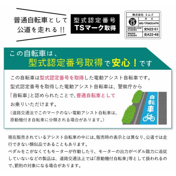 ミムゴ 電動三輪自転車 ノーパンク 電動自転車 三輪車 大人用 ACTIVEPLUS アクティブプラス ノーパンク電動アシスト三輪自転車 MG-TRM20APN  【MGC】の画像