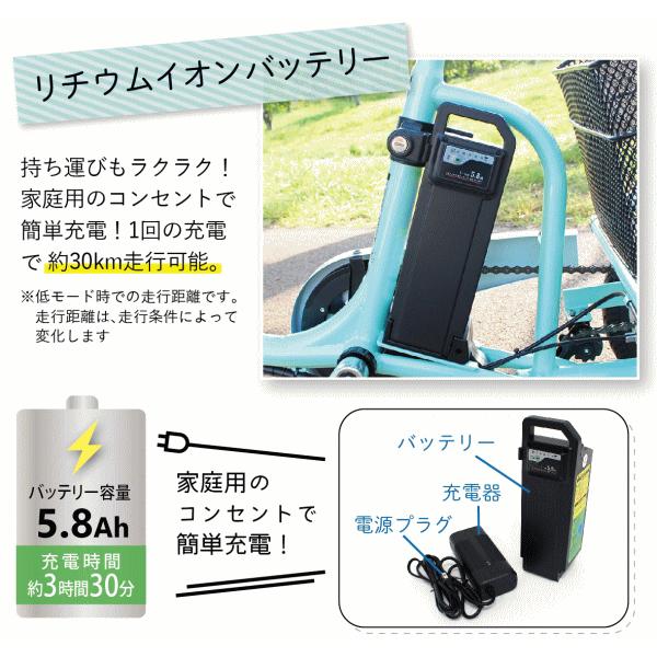 ミムゴ 組立配送 電動アシスト三輪自転車 ACTIVE PLUS アクティブプラス ノーパンク ロータイプ電動アシスト三輪自転車 MG-TRM18APN グリーン  【MGC】の画像