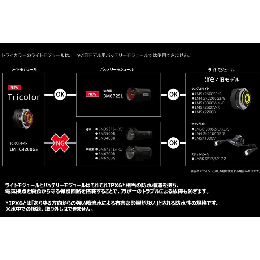 RGBlue Battery Module BM6725L SYSTEM02 水中ライト ダイビング アールジーブルー 大容量 バッテリーモジュール システム02 トライカラー 水中カメラ | RGBlue | 02