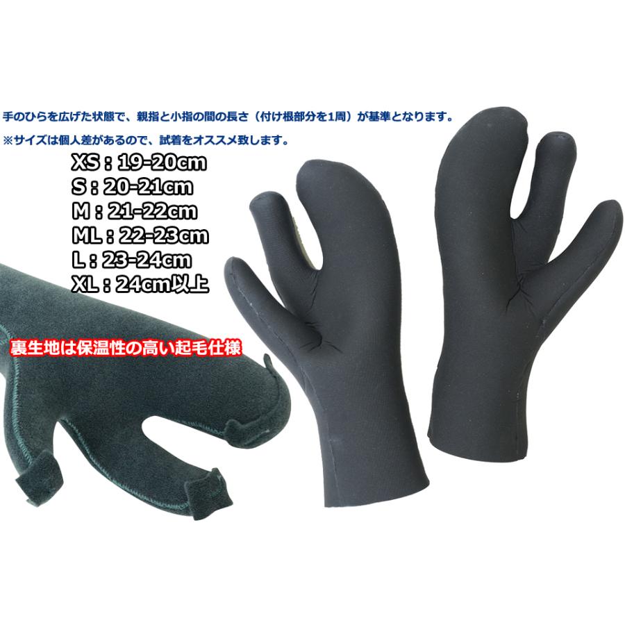 TLS TLS 3 FINGER GLOVE 2mm 日本製 ミトングローブ サーフィン サーフ