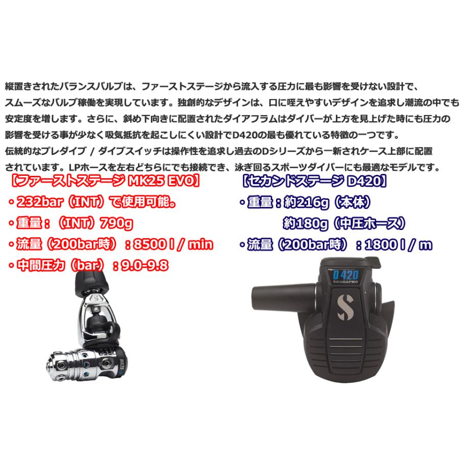 SCUBAPRO MK25 Evo / D420 レギュレーターセット ダイビング レギュ 