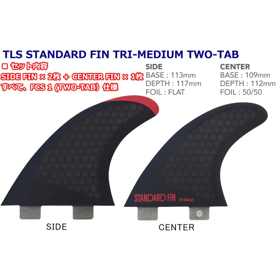 TLS TLS STANDARD FIN TRI-MEDIUM TWO-TAB ボードフィン フィン トライ