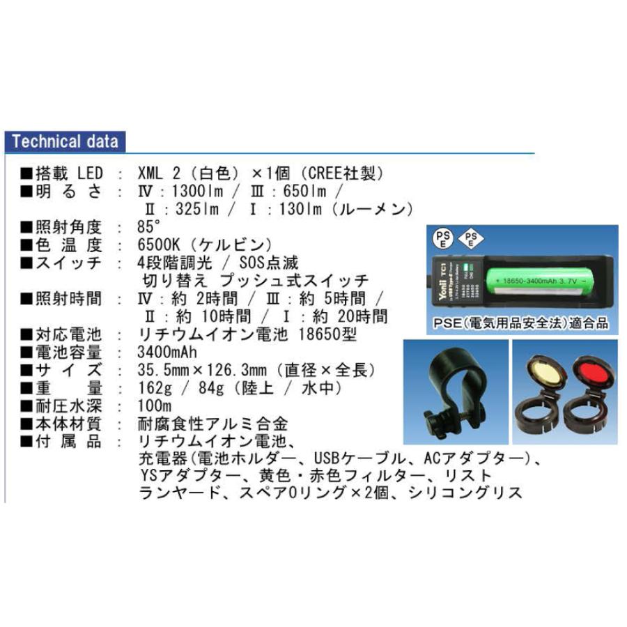 BIGBLUE ビッグブルー ZERO ゼロ 水中ライト LED AL1300WP ダイビング ライト ストロボ ランタン リチウム電池