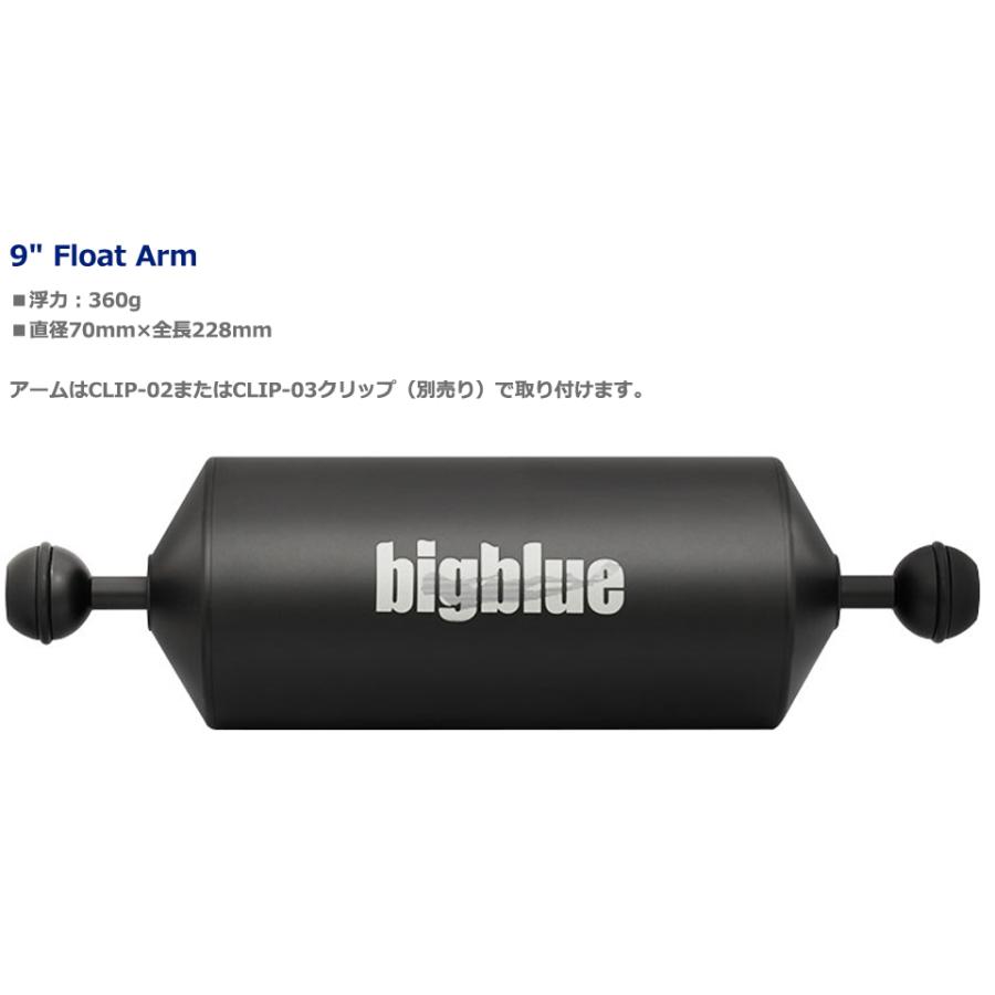 BIGBLUE 9インチ フロートアーム ビッグブルー ハウジング アーム ダイビング ストロボ 水中カメラ ライトシステム 9″ Float Arm | ZERO（ダイビング） | 01