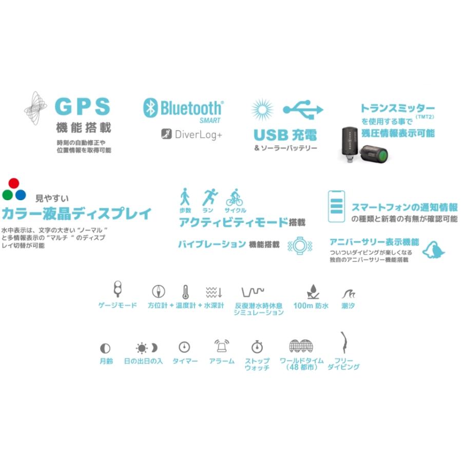 AQUALUNG アクアラング ダイブコンピュータ カルムアクト Kalmact 腕時計 ダイビング ダイビングコンピューター ダイコン USB充電 Bluetooth搭載_3