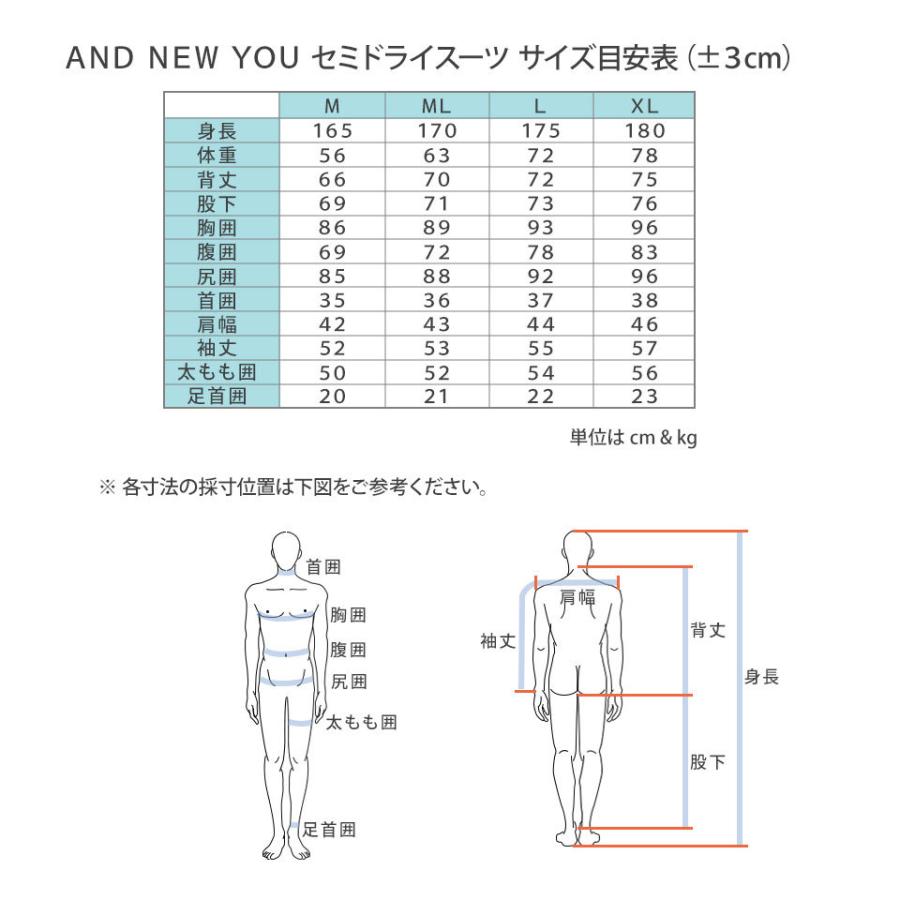 ANDNEWYOU 国産 ウェットスーツ フルスーツ 5/3 ANDNEWYOU ウエット