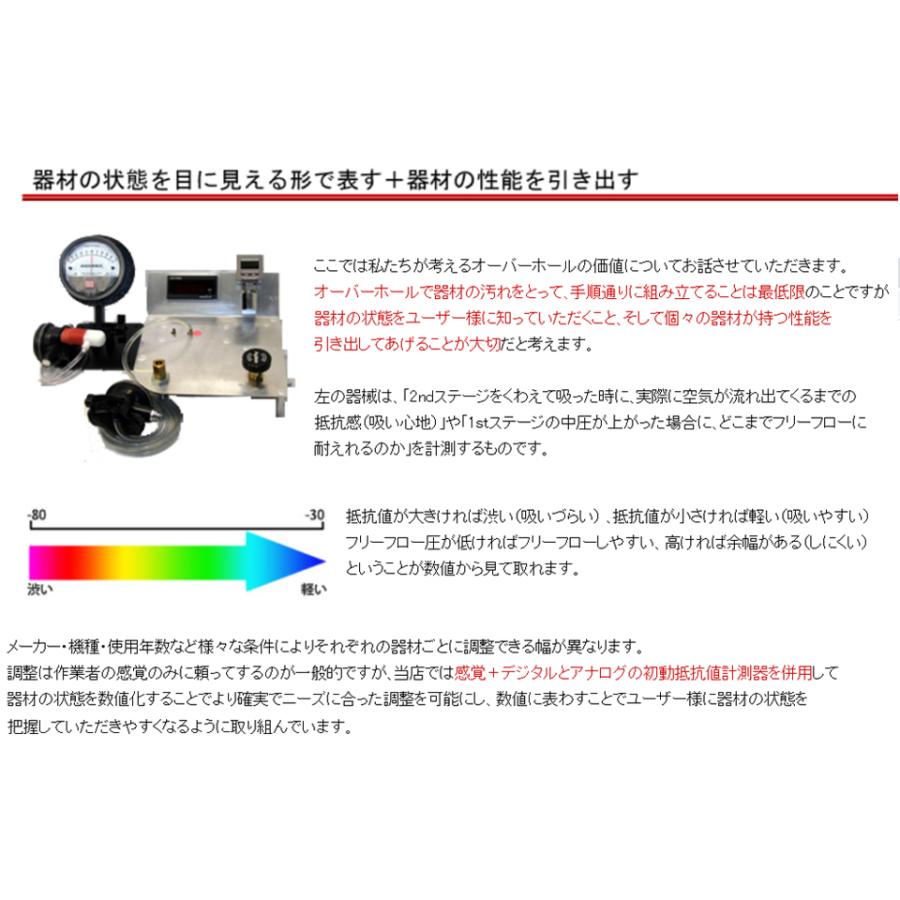 ダイビング器材 オーバーホール メンテナンス OH レギュレター オクトパス  3点セット 保証(6ヵ月間)・再調整＆点検サービス(1年間) |  | 01