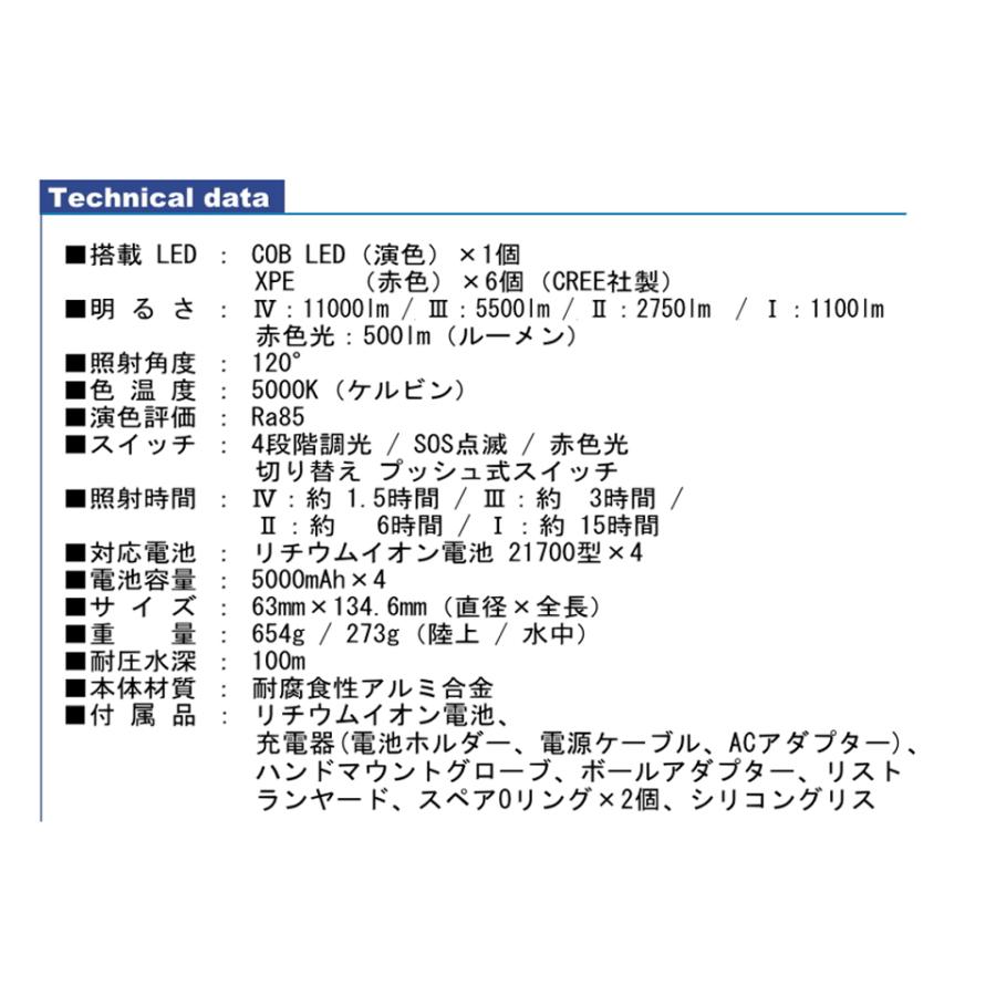 ZERO BIGBLUE ビッグブルー 水中ライト CB-11000P 11000ルーメン