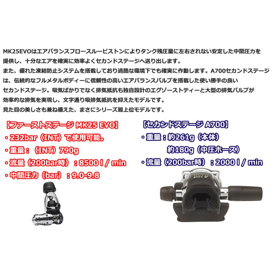 SCUBAPRO MK25 Evo / A700 レギュレーターセット ダイビング レギュ 