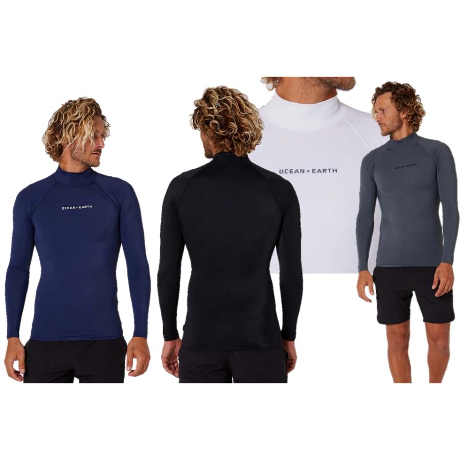 OCEAN&EARTH O&E MENS SCRIPT L/S RASH GUARD ハイネック オーシャン＆アース 長袖 ロングスリーブ ラッシュガード 50+ UV 伸縮性 耐久性 メンズ | OCEAN＆EARTH | 03