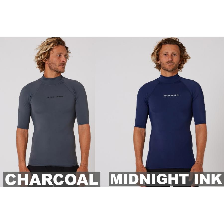 OCEAN&EARTH O&E MENS SCRIPT S/S RASH GUARD ハイネック オーシャン＆アース 半袖 ショートスリーブ ラッシュガード 50+ UV 伸縮性 耐久性 メンズ | OCEAN＆EARTH | 02