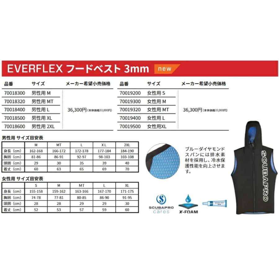 SCUBAPRO（スキューバプロ） SCUBAPRO EVERFLEX フードベスト 3mm