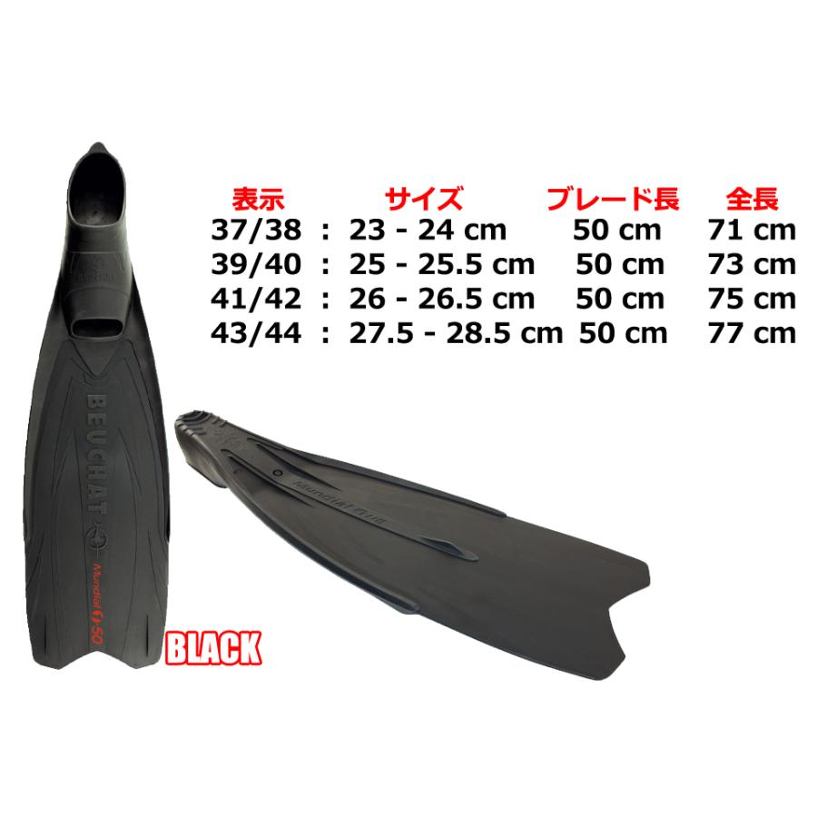 ダイビング　 ロングフィン　 Beuchat  mundial　  ブッシャー　 マンディアル　 長さ　約90㎝  中古品 BEUCHAT MUNDIAL ONE-50 15426 15424 15429 ダイビング フィン