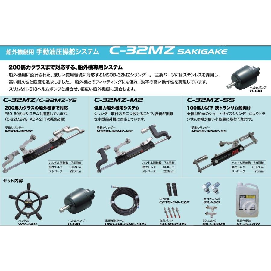 MAROL (マロール) 手動油圧操舵機 C-32MZ-M2 低馬力船外機用システム