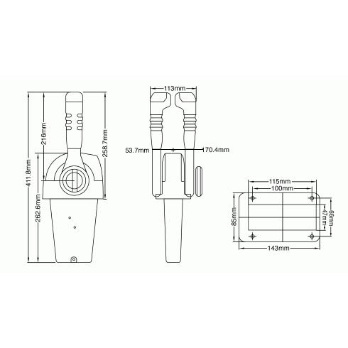リモコンレバー KBツインレバー 両スロットル (ミリタイプ リモコンレバー KBツインレバー 両スロットル (ミリタイプ