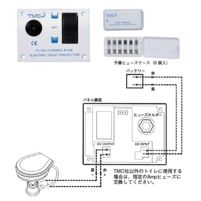 TMC 電動 マリントイレ 12V ラージボール パネルスイッチ TMC 電動 マリントイレ 12V ラージボール パネルスイッチ
