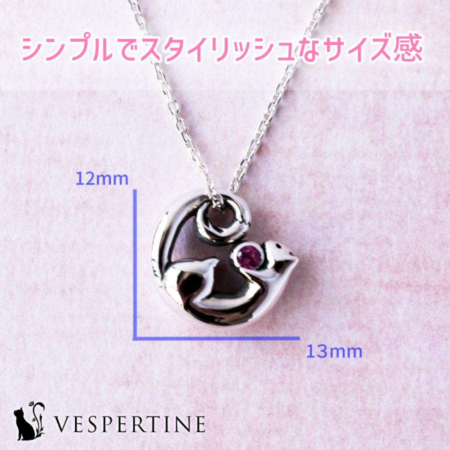 オコジョ ネックレス クリスマスプレゼント フェレット イタチ アクセサリー 誕生日 シルバー ペンダント レディース_6