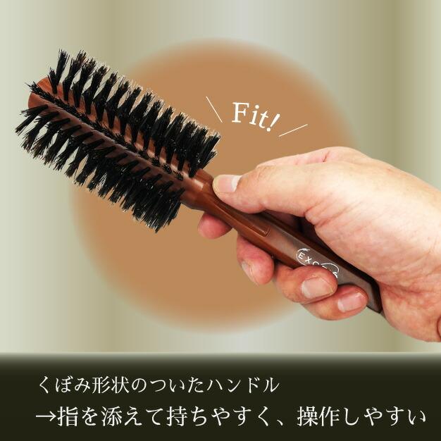 ヘアブラシ ロールブラシ 豚毛 天然毛 径60mm 太巻き ヘアアレンジ
