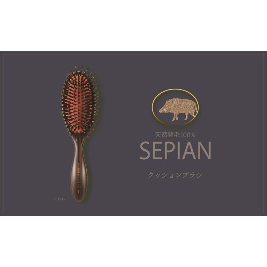 ヘアブラシ クッションブラシ 頭皮マッサージ ブラッシング 猪毛 100
