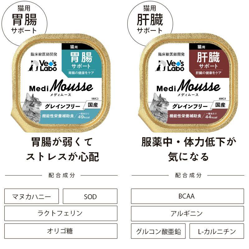 猫 ペットフード vetslabo 公式 メディムース 猫用 選べる6個セット キャットフード ウェットフード 国産 無添加 グレインフリー 水分補給 食欲不振 ベッツラボ | Vet's Labo | 03