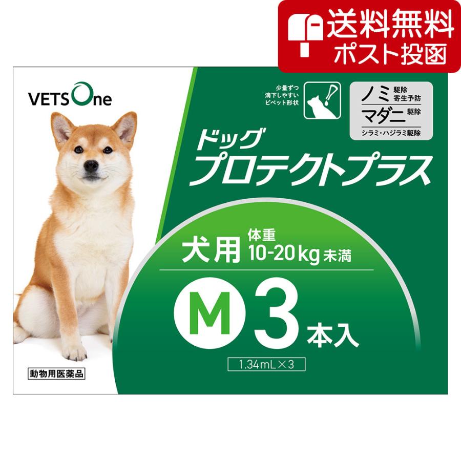 【ネコポス(同梱不可)】ベッツワン ドッグプロテクトプラス 犬用 M 10kg〜20kg未満 3本 (動物用医薬品) | プロテクトプラス