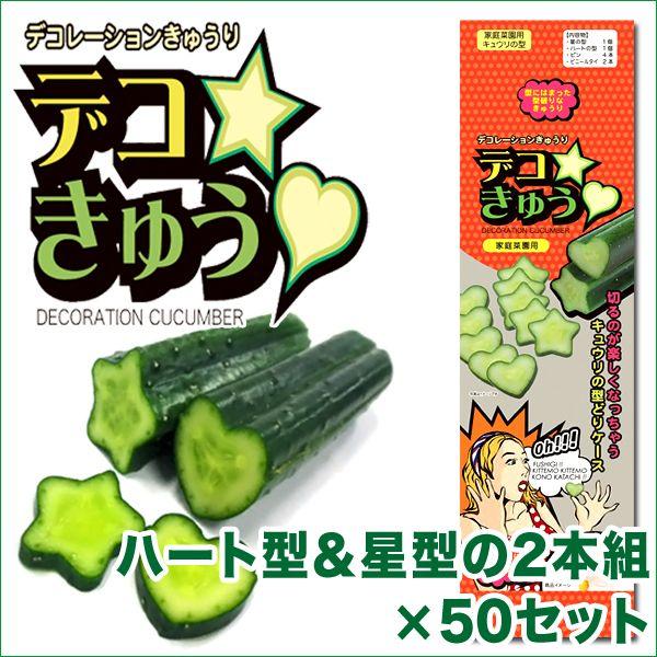 保障できる デコきゅう 家庭菜園用キュウリの型 ハート型と星型の2本組 50セット ガーデニング 雑貨 高い品質 Foroactua Com